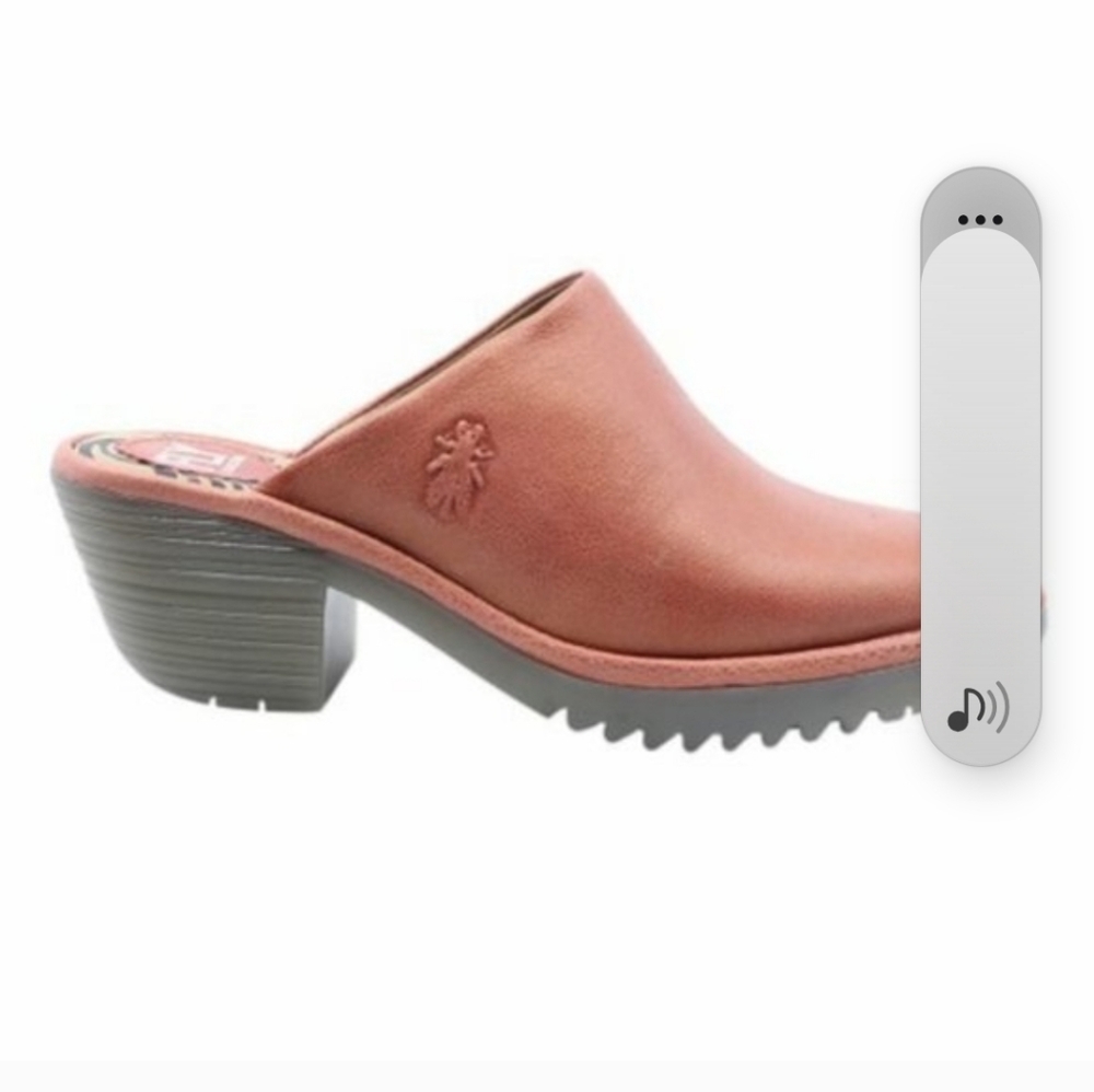 Fly London Women's Size 38 Raspberry Colored Leather Mules